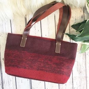 Banana Republic ombré knit & leather trim handbag